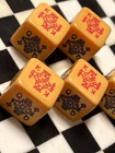 Vintage K c Ltd Butterscotch Bakelite Poker Dice Set 082726 