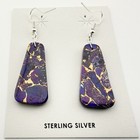 Santo Domingo Pueblo Turquoise Slab Dangle Earrings Native American Jewelry