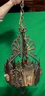 Antique Slip Shade Chandelier Ceiling Light Fixture Rare Find