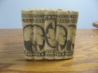 Vintage 1970 s  10 Dollar Bills Stacked Ceramic Coin Money Bank