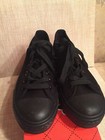 Sport Brand All Black Lace Up Canvas Shoes Womens Size 6 1 2 New Flat Sneakers