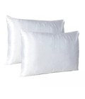 Set Of 2 Silky Satin Pillowcase Pillow Case Cushion Cover King 20 36inch White