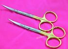 2 Each Premium German Tc Iris Scissors 4 5  Curved Surgical Dental Instruments