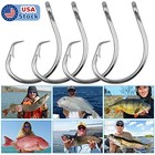 50pcs Tuna Circle Fishing Hook Stainless Steel Big Game Saltwater Hook 8 0-14 0