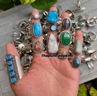 75 Pcs Natural Mix Gemstone Rings Lot  Vintage Style Ring   Statement Rings Lot 