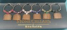 Rare 2002 Beringer Stone Cellars Wine Bottle Charms Rings  W  Crystals Set Of 6
