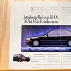 1990 Lexus Ls400 Black Sedan 2 Page Vintage Print Ad Car Auto Advert Garage Art