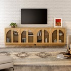 Arched Sideboard Buffet Cabinet 4 Doors Adjustable Shelves Acrylic Natural Oak
