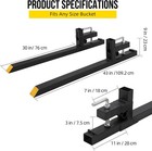 43  60  2000 4000lbs Clamp On Pallet Forks For Bucket Tractor Loader Skid Steer