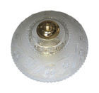 Vintage Retro Ceiling Light Fixture With Etched Glass Scalloped Round Shade