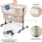 3in1 Bedside Crib For Girl Or Boy  Crib Side Sleeper  Dark Khaki