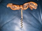 Vintage Burl Wood Handle Cork Screw Bottle Opener