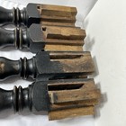 Reclaimed Turned Wood Straight Furniture Table Legs Porcelain Wheels 28 5 Vtg