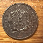1865 Two Cent  Piece   Ef  