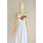 Vintage 1980s Rainbow Swimsuit One Piece Loungwear Matching Cover-up Xs s