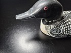 Large Hand Carved   Painted Resting Loon Wooden 