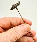 Antique Hatpin Calming Moonlight Blue Rhinestone Square Lovely Soothing Example