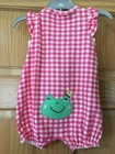 Nwt Carter s Checkers Frog Baby Girl Romper Pink White Infant Many Sizes