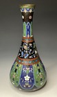 8 5  Antique Japanese Meiji Era Foil Cloisonne Enamel Vase 19th C  Butterflies