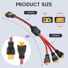 Xt60 Y Splitter Cable 12awg 1 Male To 3 1 3 Female 