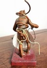 Vtg Antique Petites Choses Cast Iron Monkey Figurine Garden Picking Harvesting