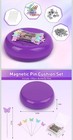Magnetic Pin Cushion Holder W  100 Butterfly Pins     Purple - Quilting   Sewing