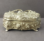 Antique Ornate Gold Tone Jewelry Casket