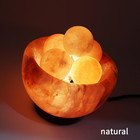 Himalayan Salt Lamp Bowl With 6 Massage Balls     Dimmable Natural Pink Rock Salt 