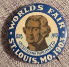 Antique 1903 Louisiana Purchase World s Fair St  Louis Pin Pinback