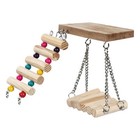 3x Pet Bird Parrot Swing Perch Ladder Parakeet Budgie Cockatiel Cage Hanging Toy