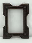 Antique Victorian Tramp Art Multi Layer Chip Carved Miniature Frame 1890