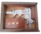 Railwayana Gwr Gear Tooth Vernier Measuring Thickness In A Wooden Box By Brown  