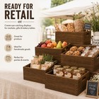 Wooden Crates For Display 5 Pack Large Rustic Nesting Wooden Basket With Hand   