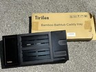 Yirilan Bath Tray  Foldable Bathtub Caddy  Adjustable Premium Bamboo Black