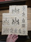 Old Vintage Antique Coat Of Arms Bookplate Book Crest Label Collection Lot Rare