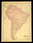 1904 Antique Map South America Wall Art Original Atlas Argentine Republic Peru