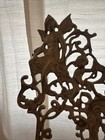 Antique 19th Century Art Nouveau 23  Cast Brass Easel Photo Stand With Fairies