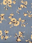 Vintage 1940s Feedsack Cotton Quilt Fabric Periwinkle Blue White Flowers 38x24 