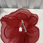 Red Mesh Feather Flower Fascinator Headpiece Hair Clip Women One Size Wedding