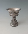 Fine Antique Tibetan Ritual Silver Butter Oil Lamp Asian Antiques