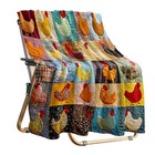Vintage Rooster Plaid Flannel Blanket Warm Comfy Funny Chicken Throw Blanket