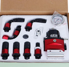 Kit Regulador Presi  n Combustible 6an Ajustable Con Man  metro Y Manguera Rojo