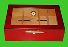 Display Cigar Humidor  Cedar Wood - Plexiglass   10 Cutters Free