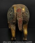 12 4  Old Chinese Dynasty Bronze Ware Gilt Zodiac Year Horse Sculpture Statue