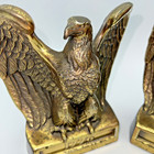 Vintage Set Pm Philadelphia Mfg Metalware Brass Plate 1776 Eagle Bookends Usa