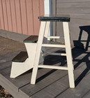 Antique Wooden Fold Up Step Ladder Stool 1920s