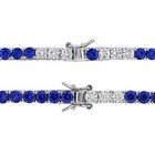 Lab Created Blue   White Sapphire 925 Sterling Silver Tennis Necklace   Bracelet