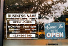 Business Name Hours Tel Store Open Hours Decal Sticker Window Door Sign Decals