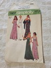 Simplicity Vintage 70s Sewing Pattern 7807 Miss  Long Dress  Sz 12 Factory Fold