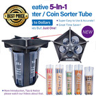 Byteen8 Coin Counter Sorter Tube   creative 5-in-1 Change Dark Grey 